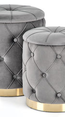 SET DOUĂ TABURETE POLLY, CULOARE: GRI