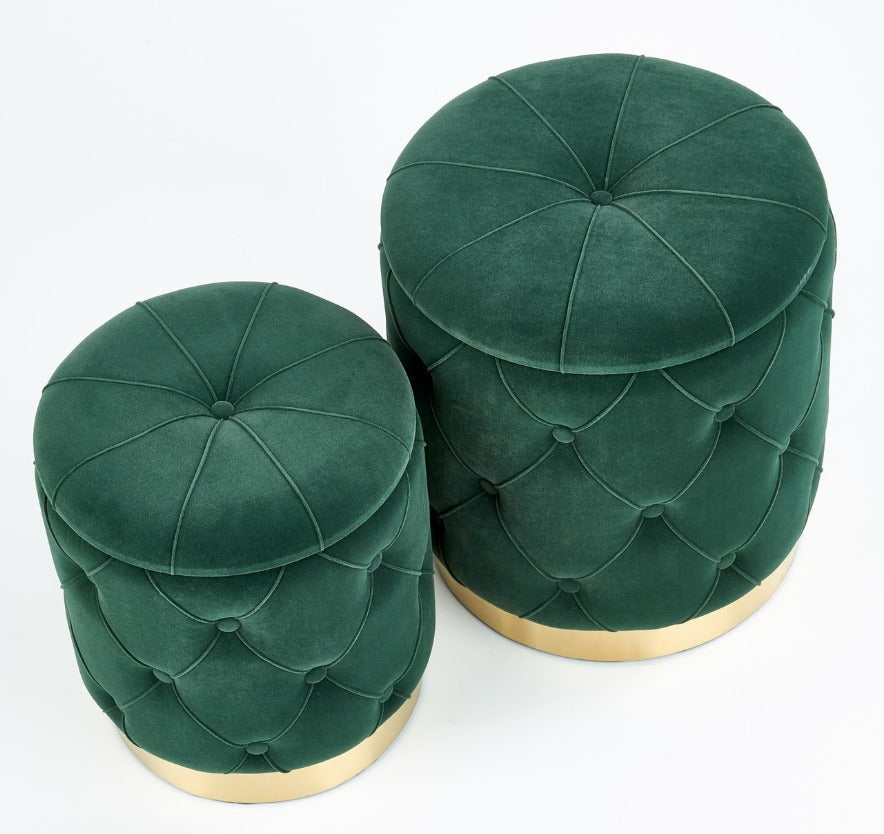 SET POLLY DOUĂ TABURETE, CULOARE: VERDE ÎNCHIS