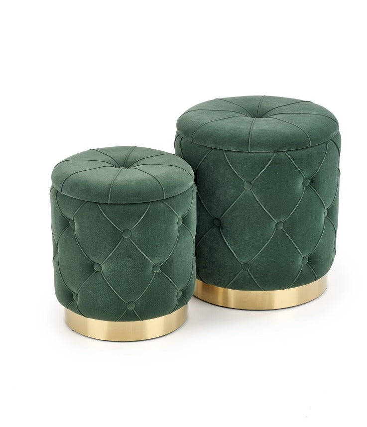 SET POLLY DOUĂ TABURETE, CULOARE: VERDE ÎNCHIS