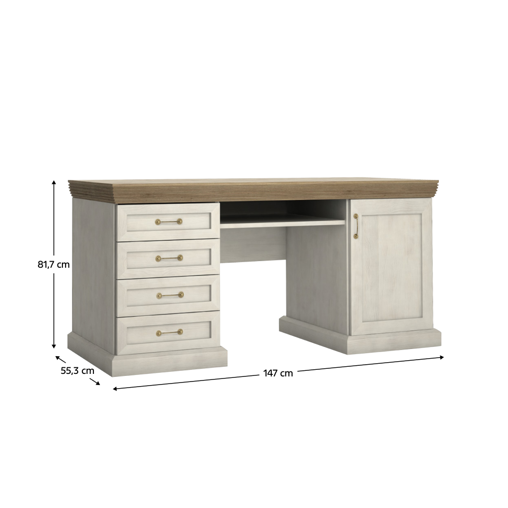 Royal B1 birou , masă PC, pin nordic / stejar sălbatic